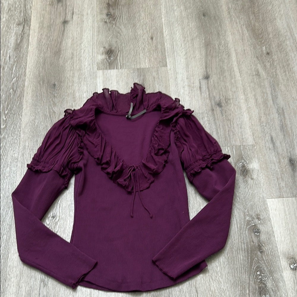 Elegant Purple Ruffled Women's Top